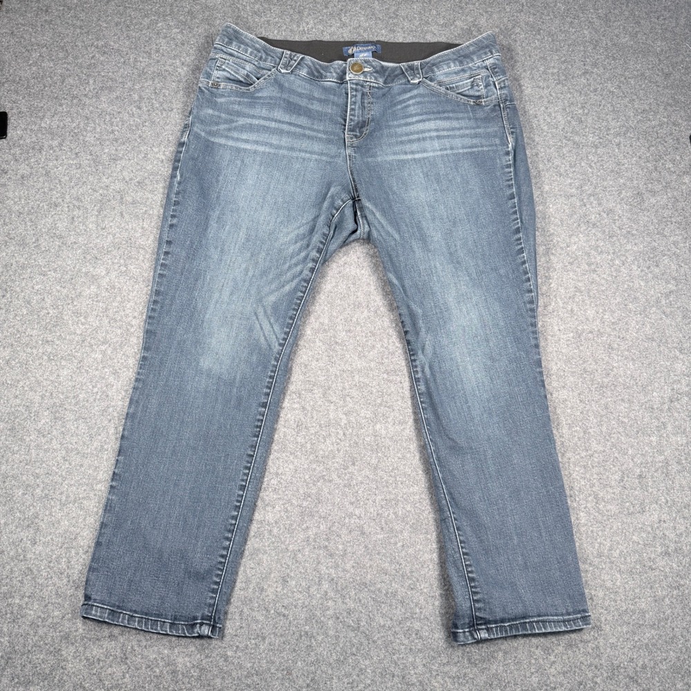Democracy Ab solution Blue Cropped Straight Leg Jeans Plus Size 18W Mid Rise